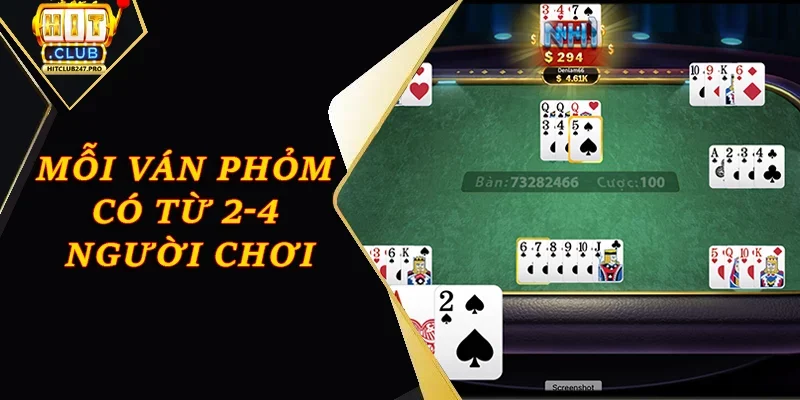 Cách Chơi Phỏm Hiệu Quả Cho Người Mới Tại Hitclub 1 Mỗi ván phỏm có từ 2-4 người tham gia